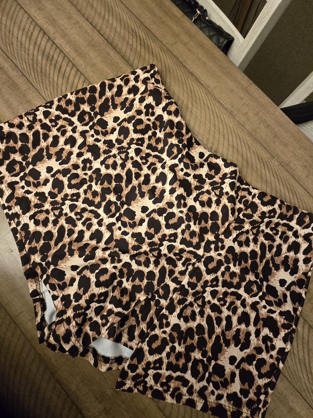 Leopard Print Mini Skort - Tan and Black